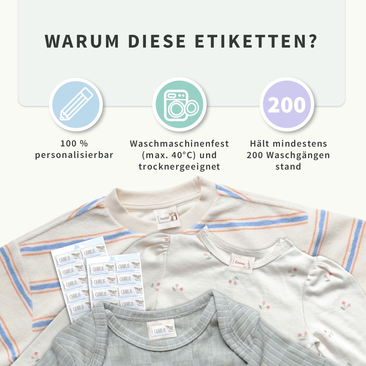 Aquarell Textilaufkleber