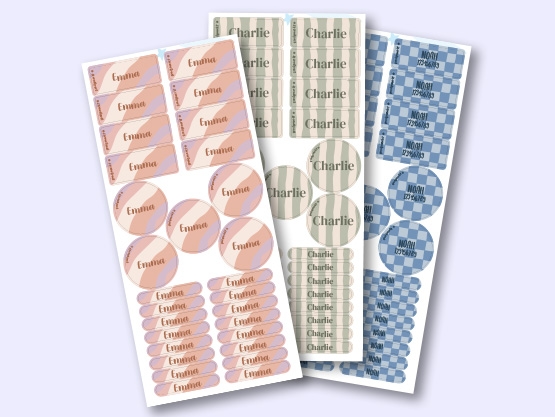 Namensaufkleber Vorteilspaket - Design