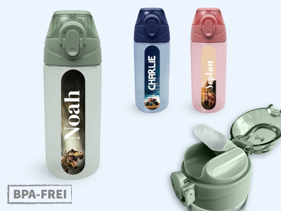 Trinkflasche mit Name - Real World