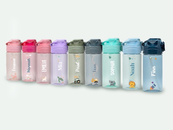 Trinkflasche mit Namen Thema