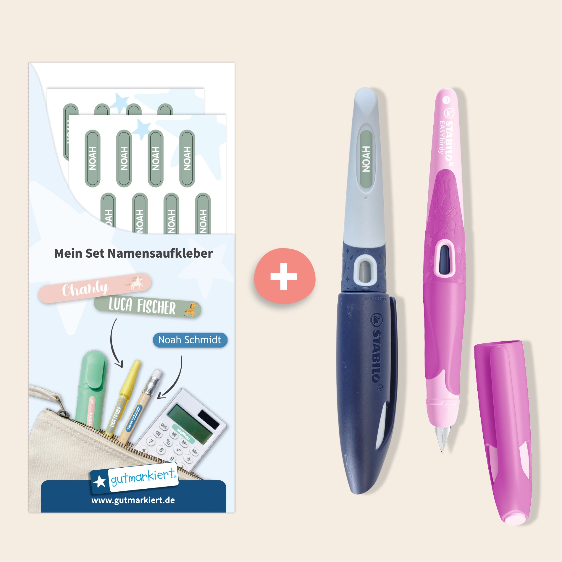 STABILO EASYbirdy + Mini XS Namensaufkleber