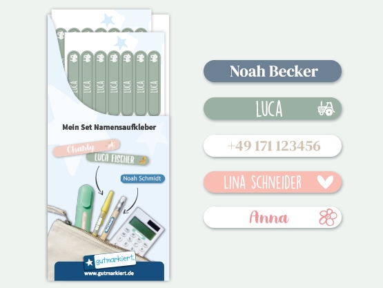 Mini Namensaufkleber 