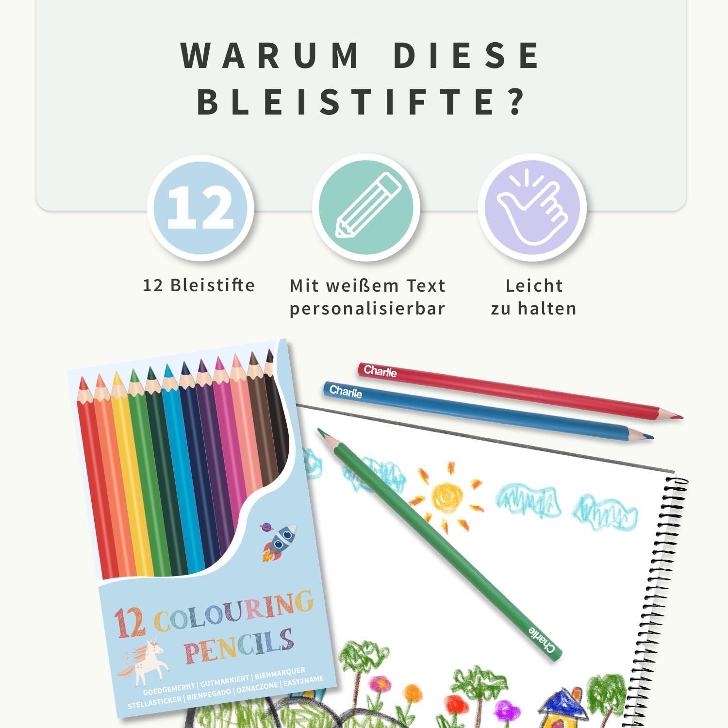 Personalisierte Buntstifte