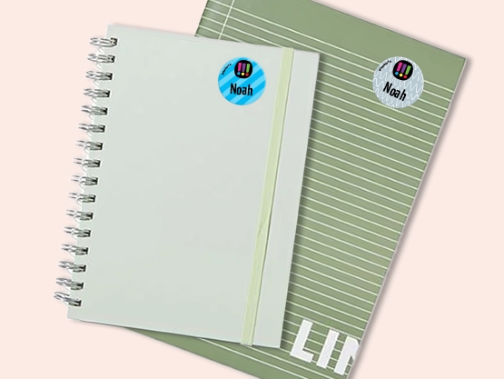 Runde Namensaufkleber – Die drei !!!