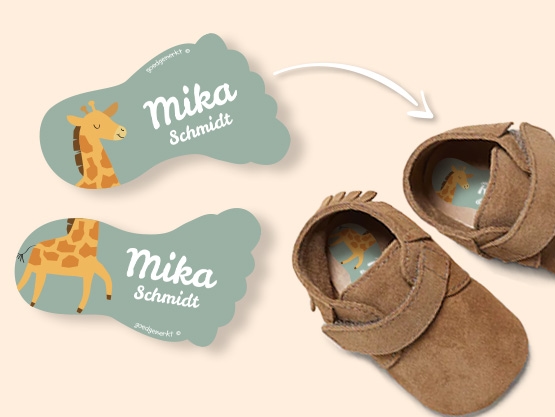Personalisierte Schuh-Etiketten Tchibo