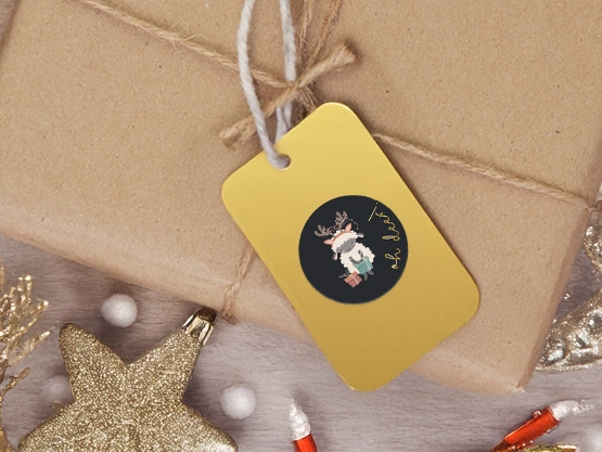 Weihnachtsaufkleber mit Namen