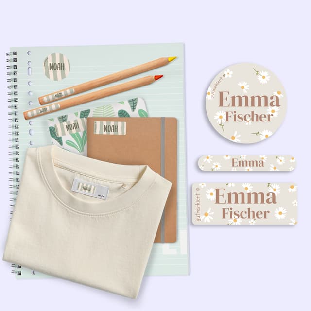 Namens- & Textilaufkleber Kombi-Vorteilspaket - Design