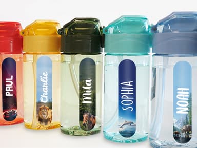 Trinkflasche mit Name - Real World