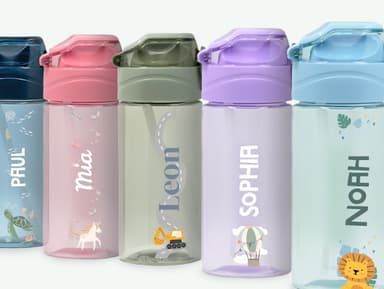 Trinkflasche mit Namen Thema