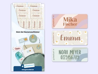 Kleine Design Namensaufkleber