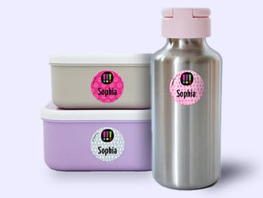 Runde Namensaufkleber – Die drei !!!