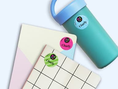 Runde Namensaufkleber – Die drei !!!