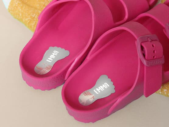 Personalisierte Schuh-Etiketten Tchibo