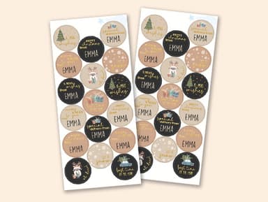 Weihnachtsaufkleber mit Namen