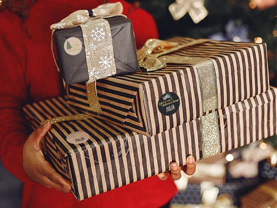Weihnachtsaufkleber mit Namen