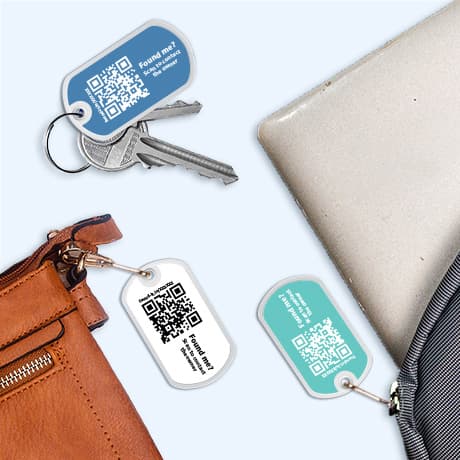 Lost & Found QR-Taschen- und Schlüsselanhänger