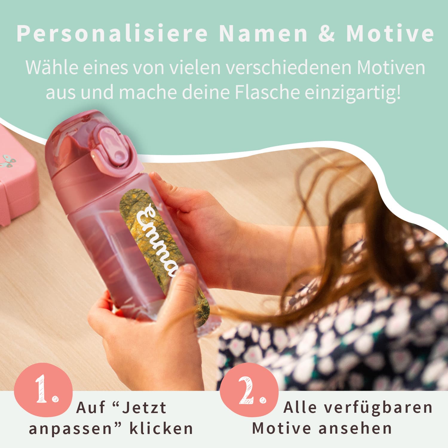 Trinkflasche mit Name - Real World