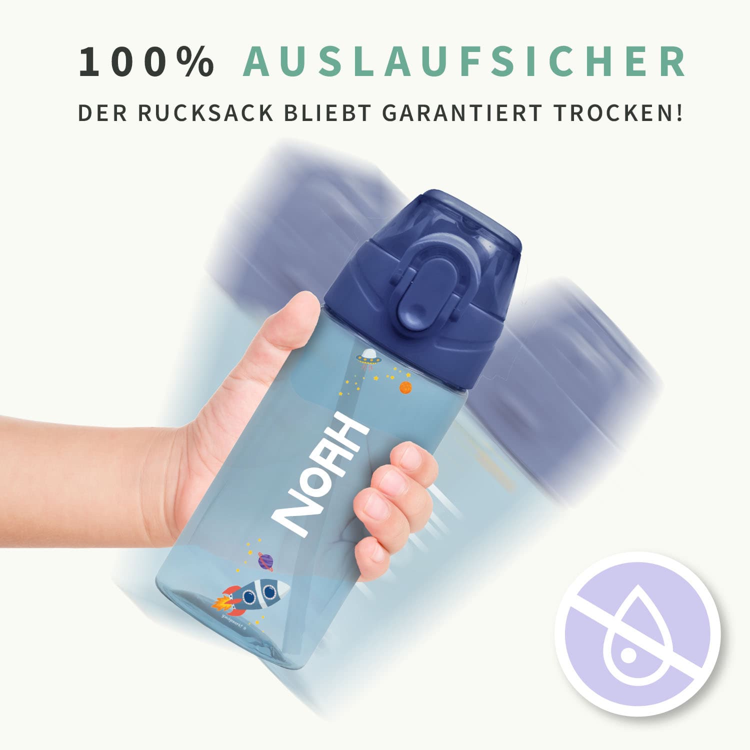 Trinkflasche mit Namen Thema