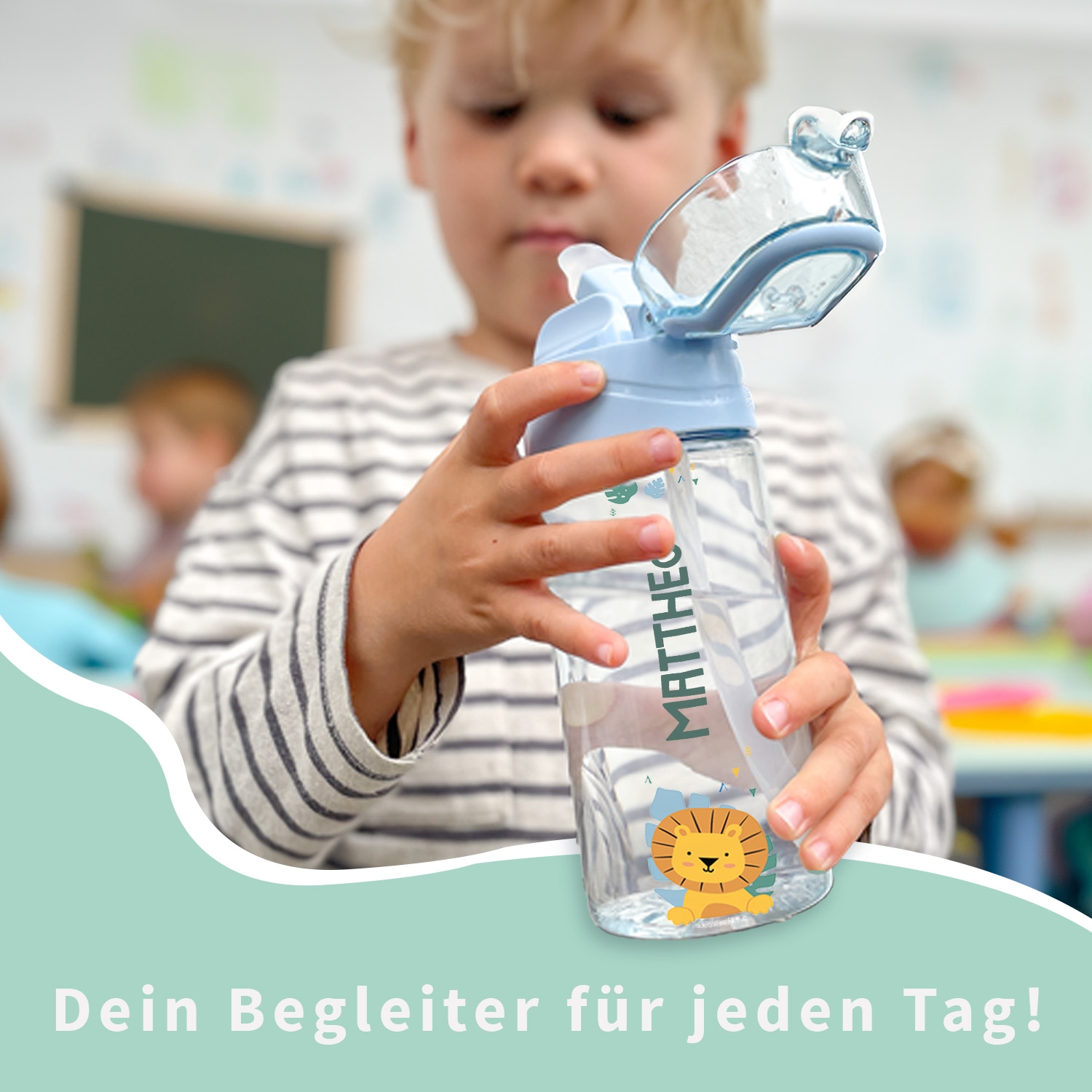 Trinkflasche mit Namen Thema