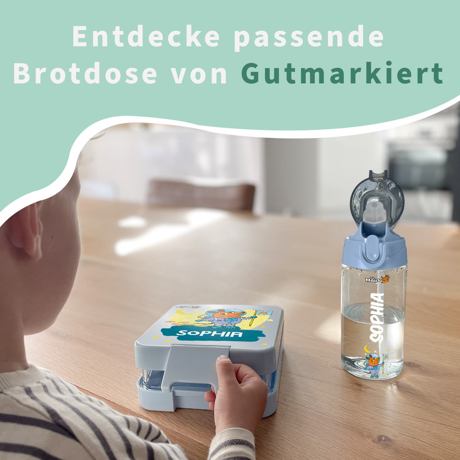 Die Maus Trinkflasche mit Name