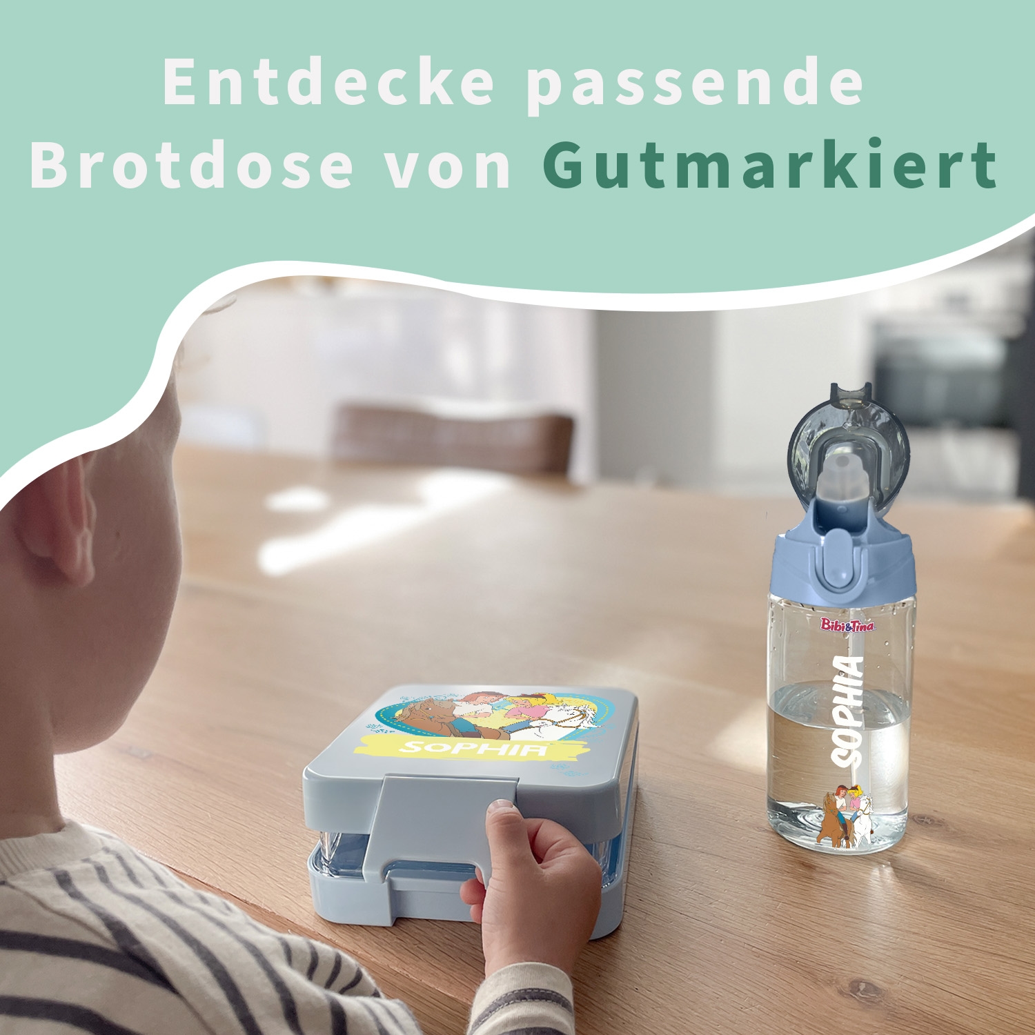 Bibi & Tina Trinkflasche mit Namen