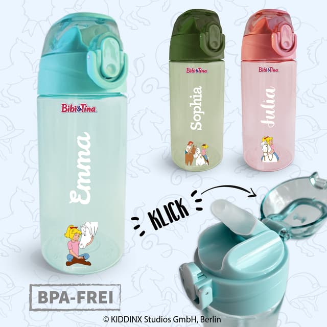 Bibi & Tina Trinkflasche mit Namen