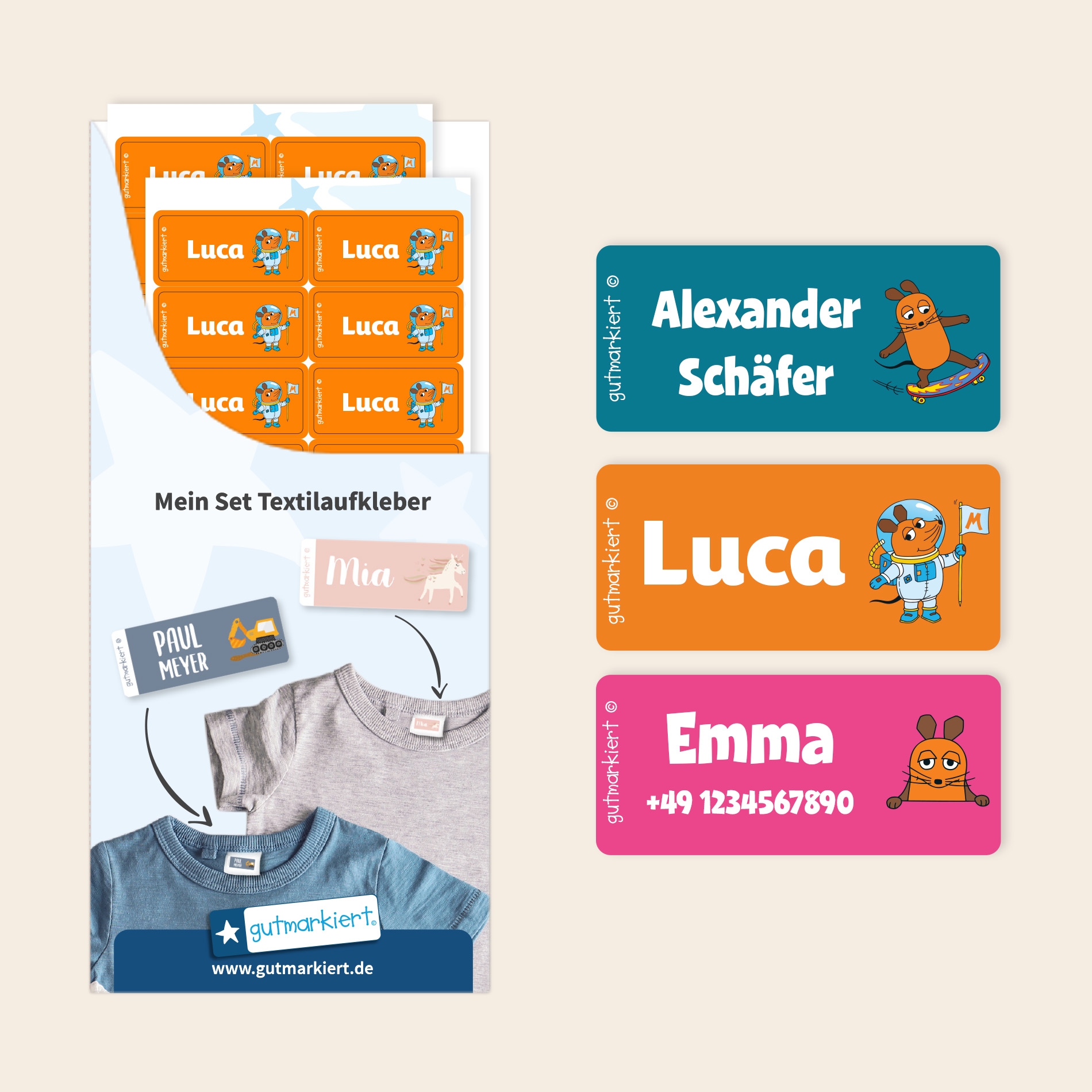 Die Maus Textilaufkleber