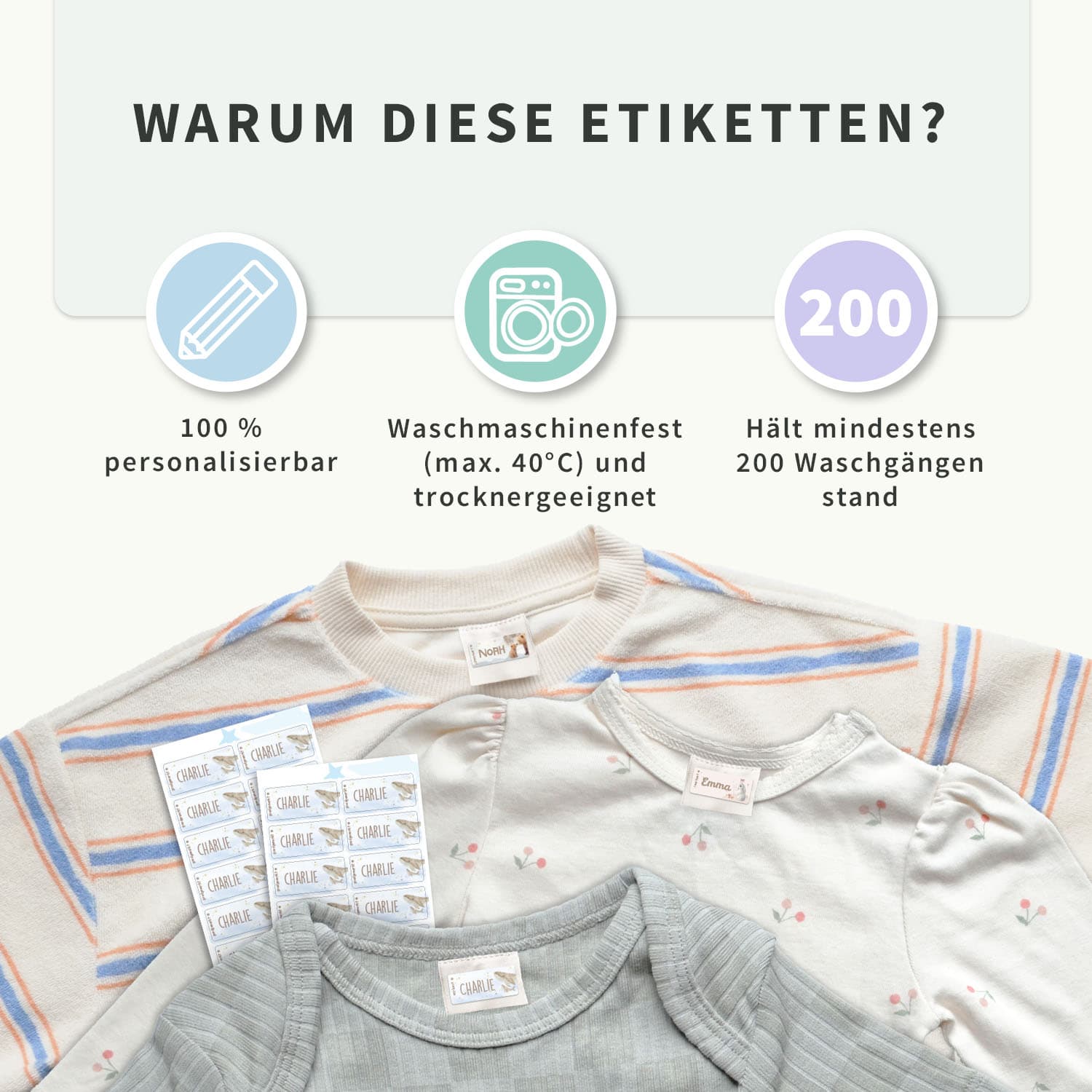 Aquarell Textilaufkleber