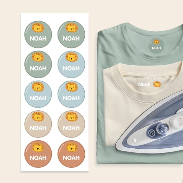 Sortiment Bügeletiketten für Kleidung