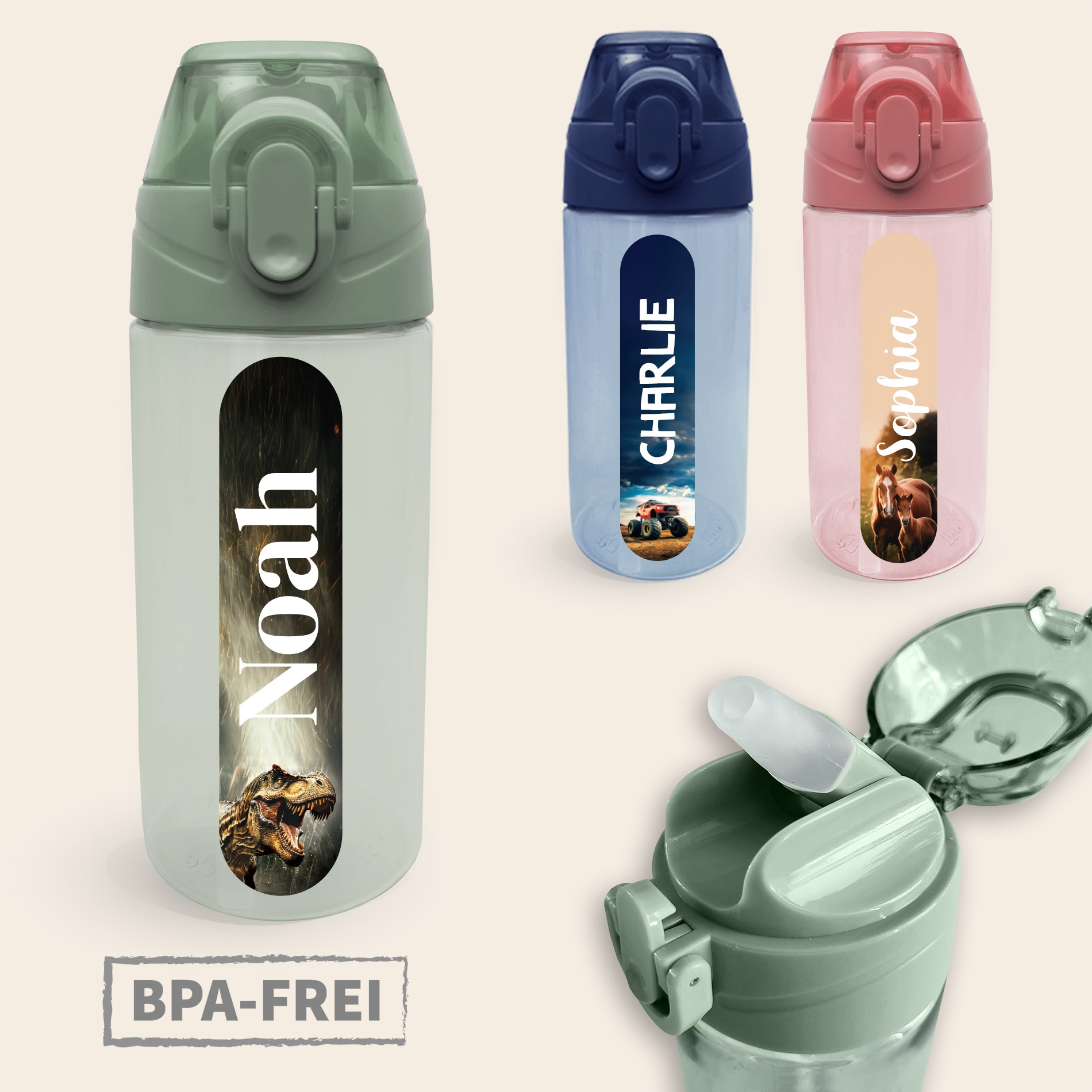Trinkflasche mit Name - Real World