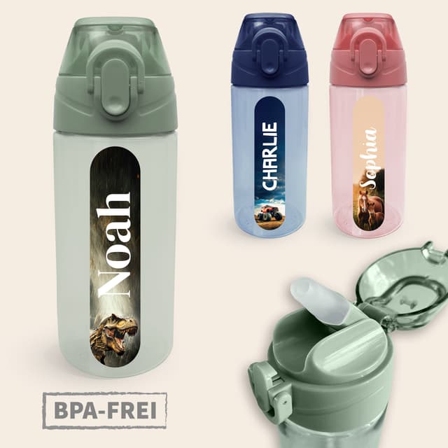 Trinkflasche mit Name - Real World