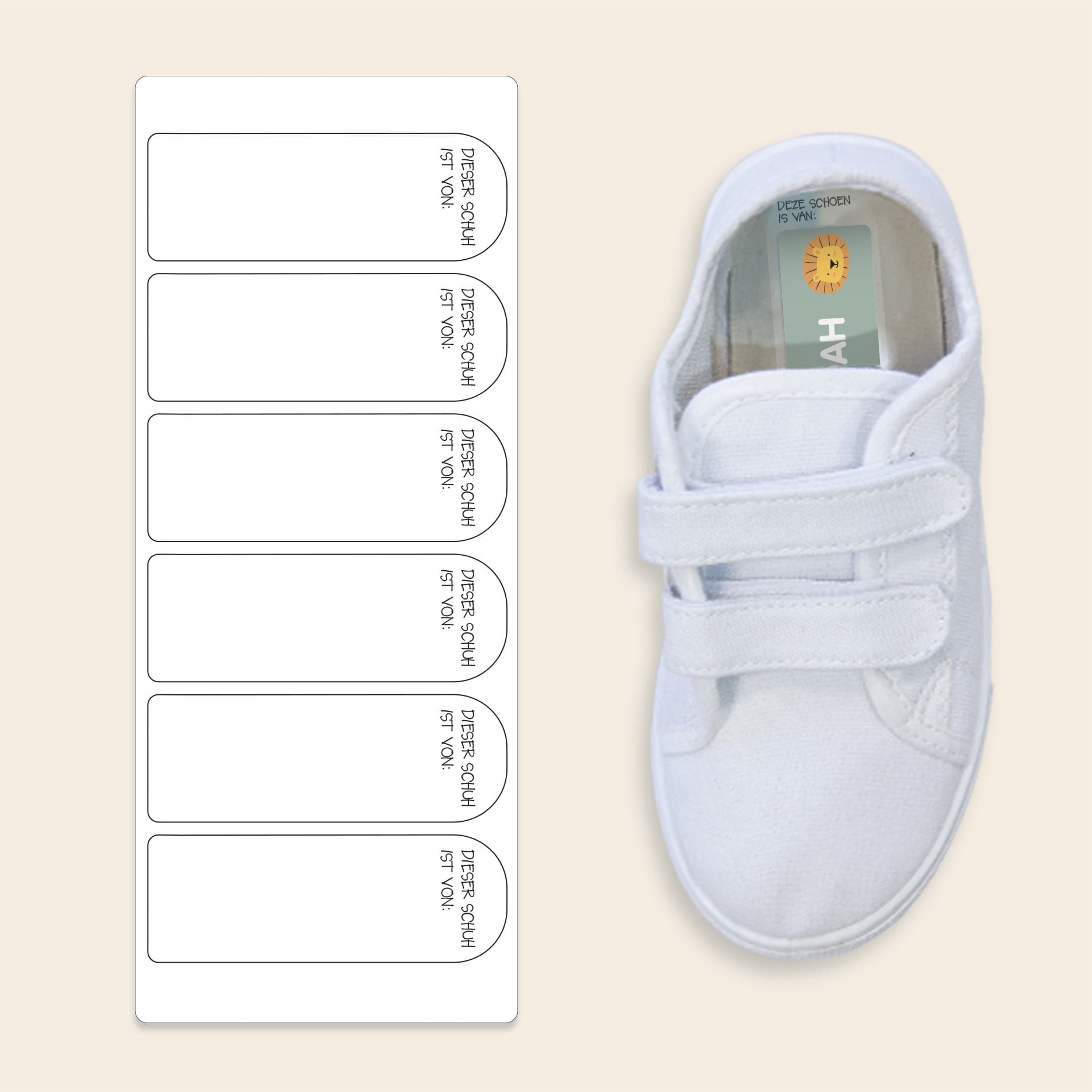 Schuh-Etiketten