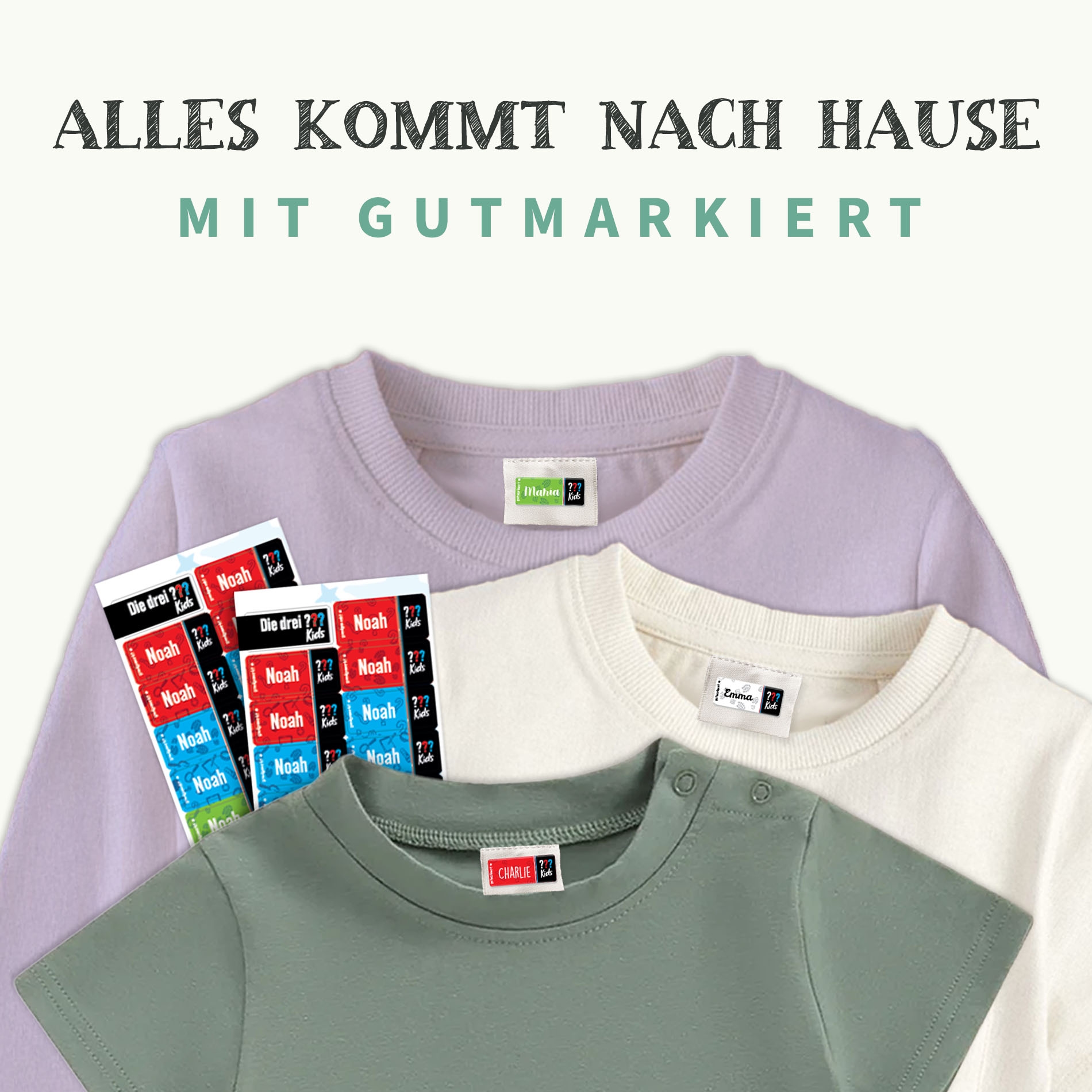 Textilaufkleber – Die drei ??? Kids