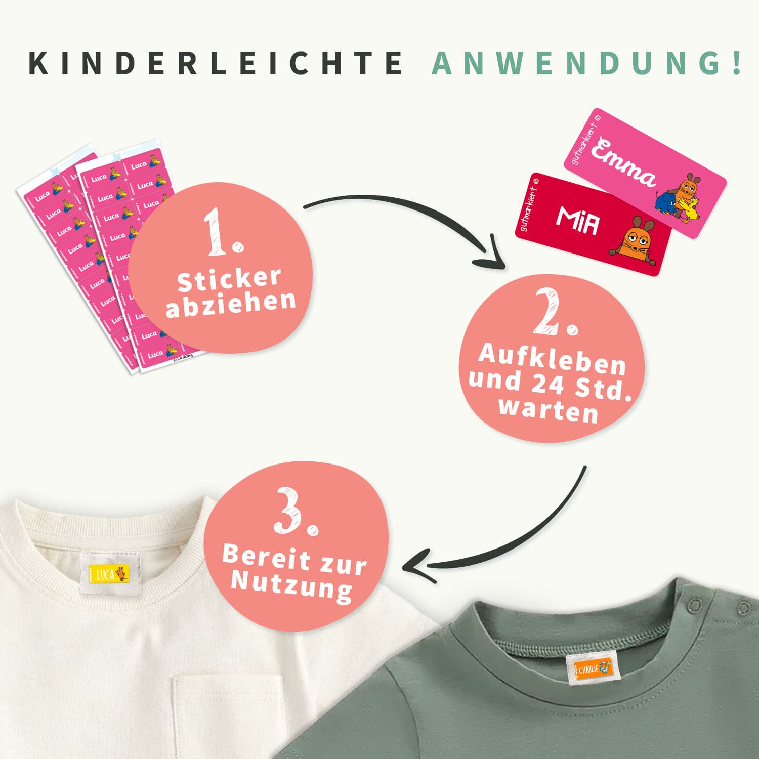 Die Maus Textilaufkleber