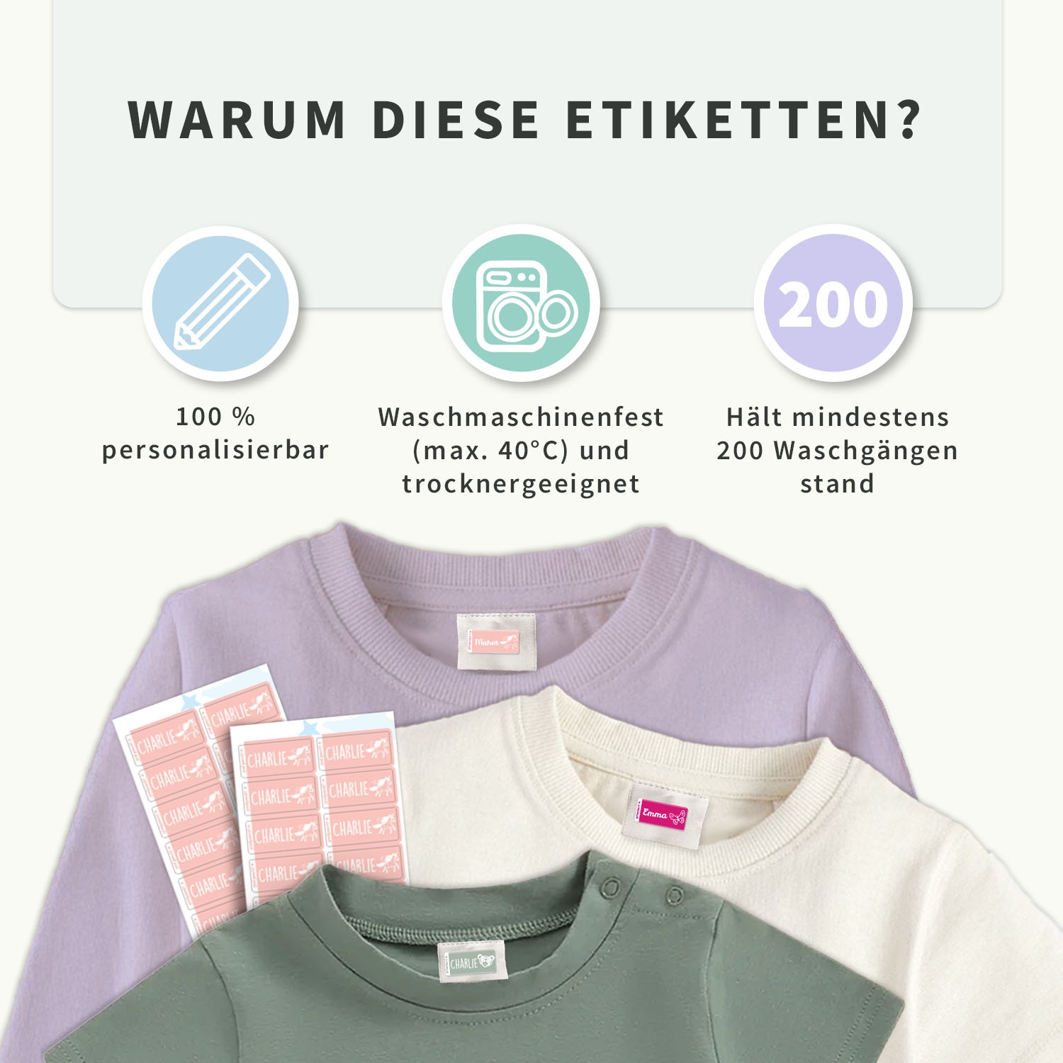 Textilaufkleber - einfarbig
