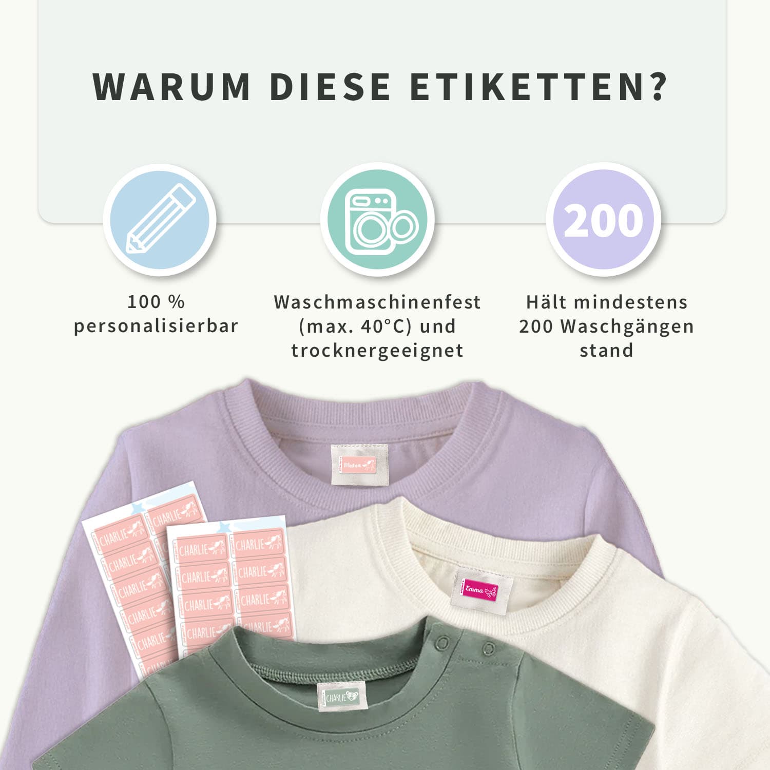 Textilaufkleber - einfarbig
