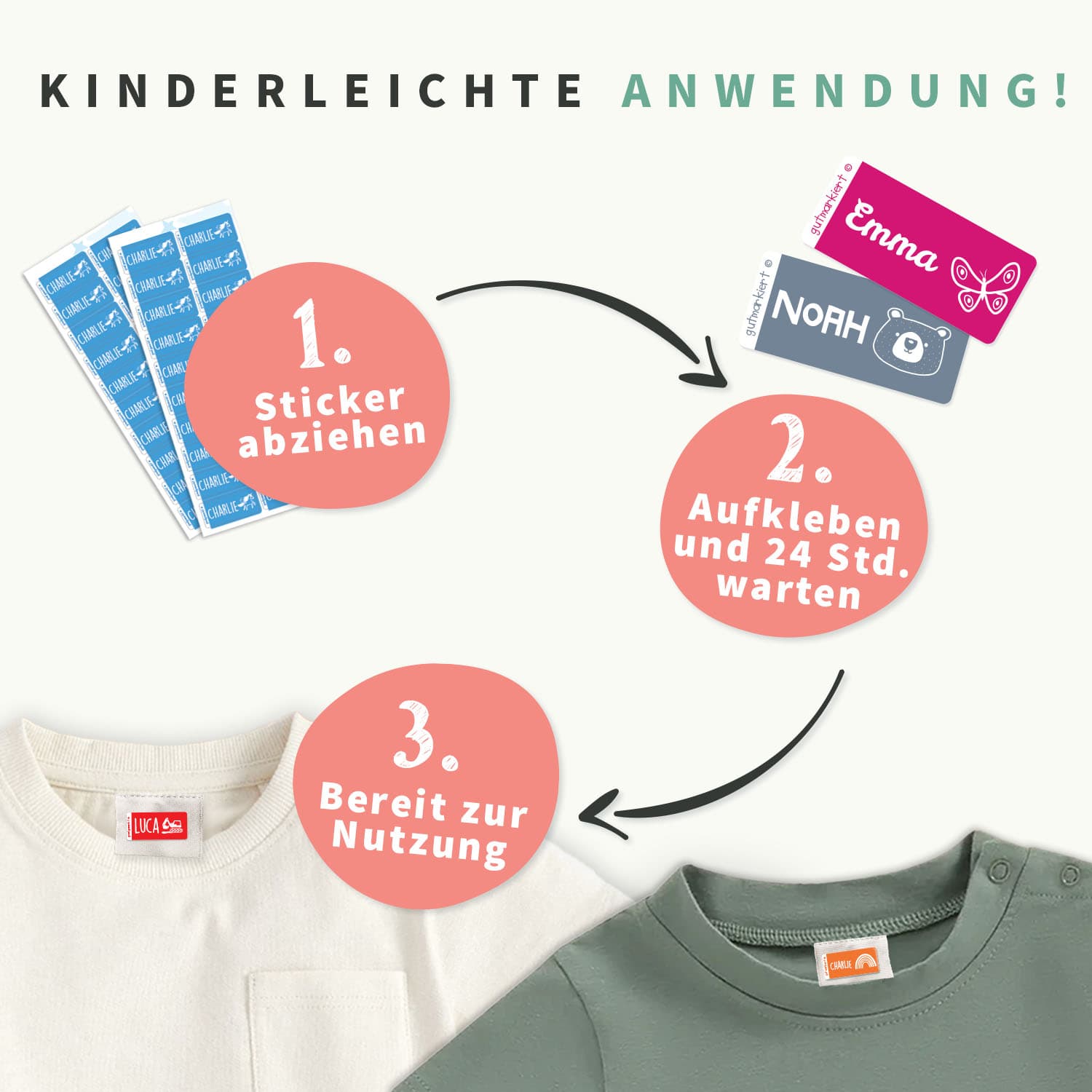 Textilaufkleber - einfarbig