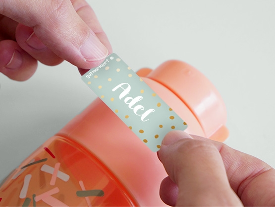 Kleine Design Aufkleber mit Gold Aufdruck