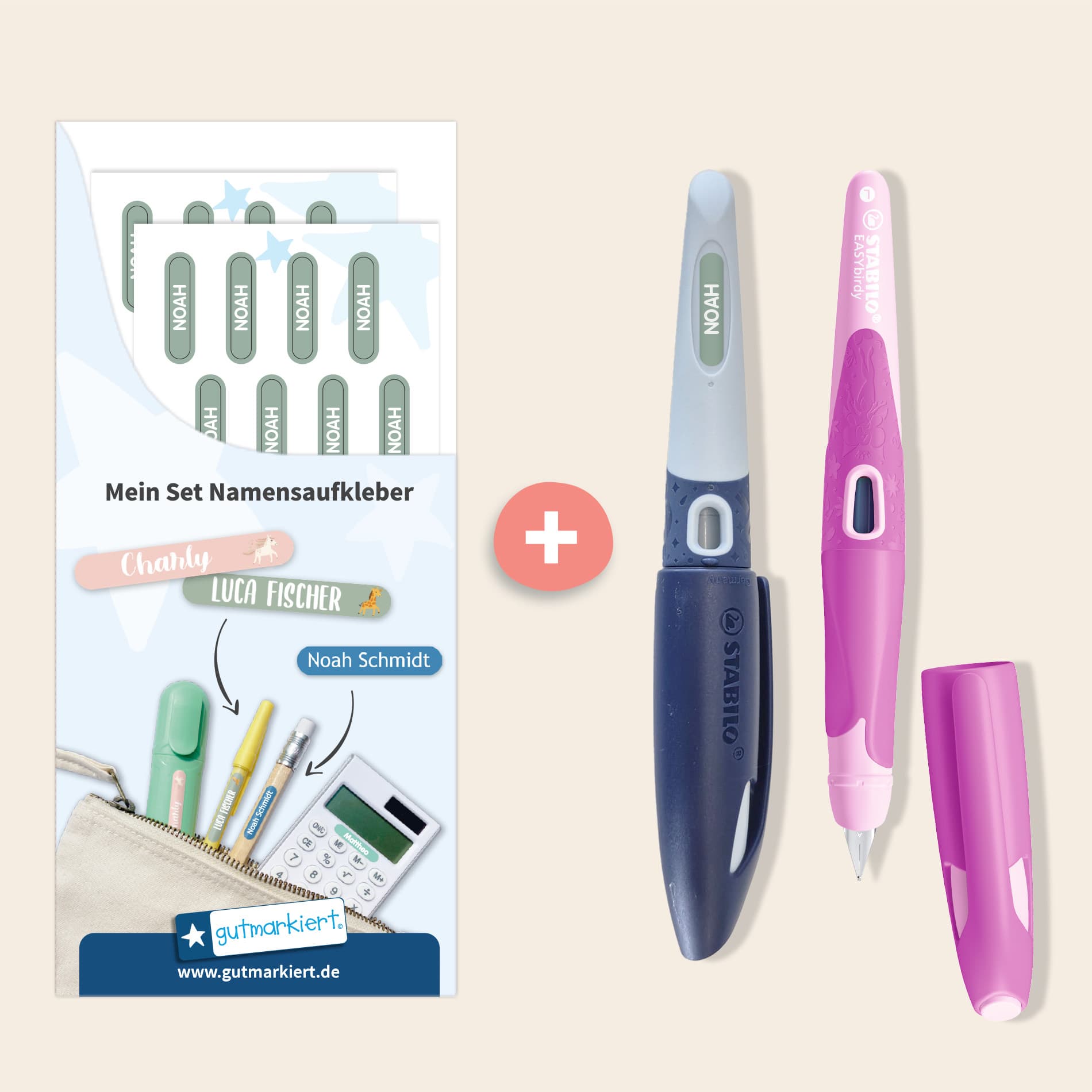 STABILO EASYbirdy + Mini XS Namensaufkleber