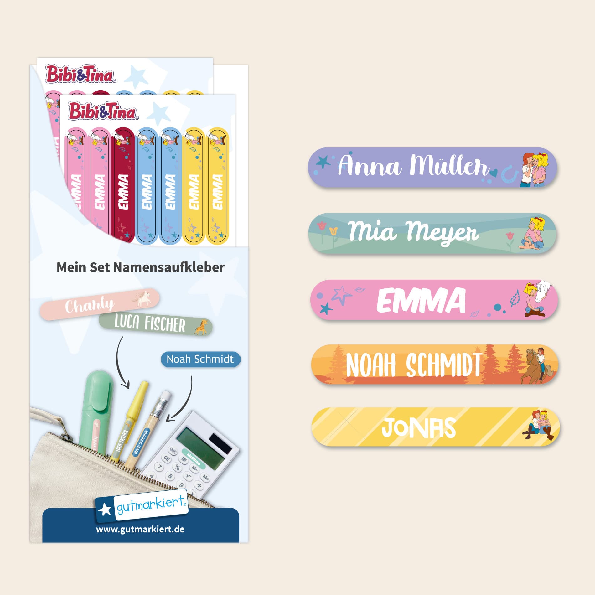 Bibi & Tina Mini Aufkleber