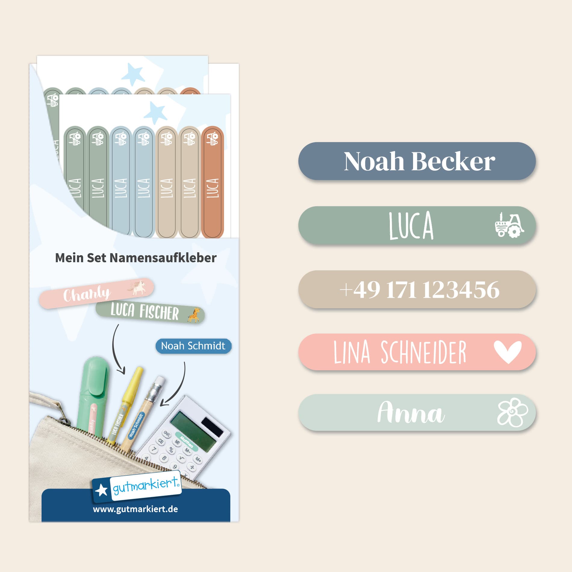 Mini Namensaufkleber