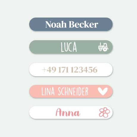 Mini Namensaufkleber