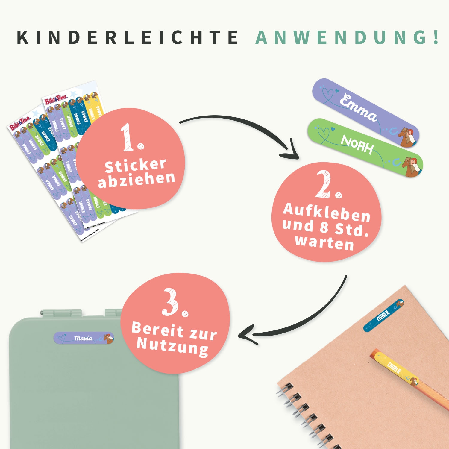 Bibi & Tina Mini Aufkleber