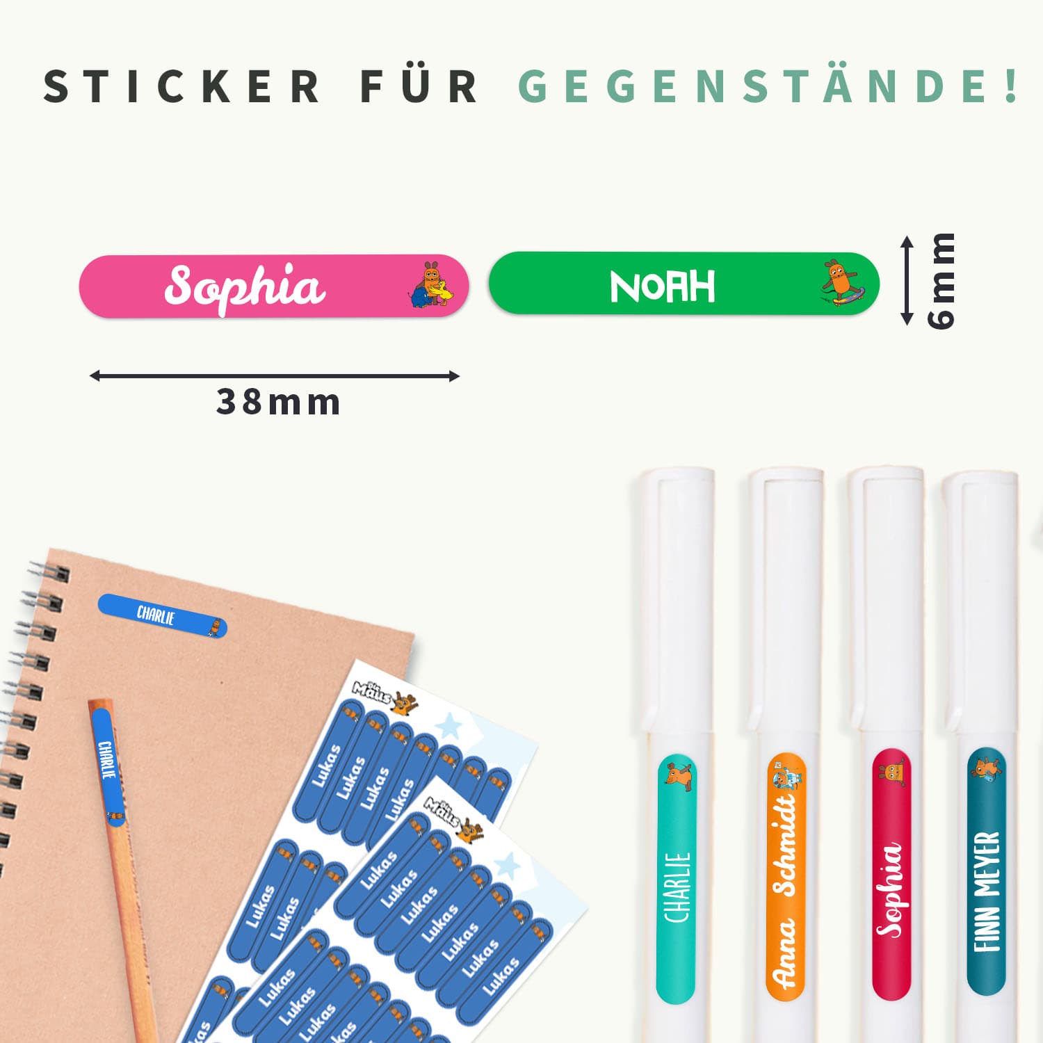 Die Maus Mini Aufkleber