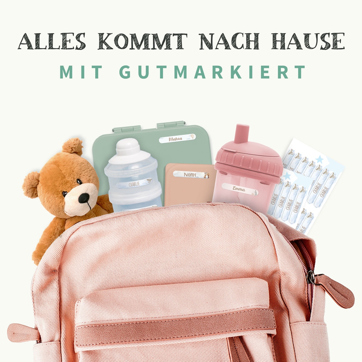 Mini Aquarell Namensaufkleber