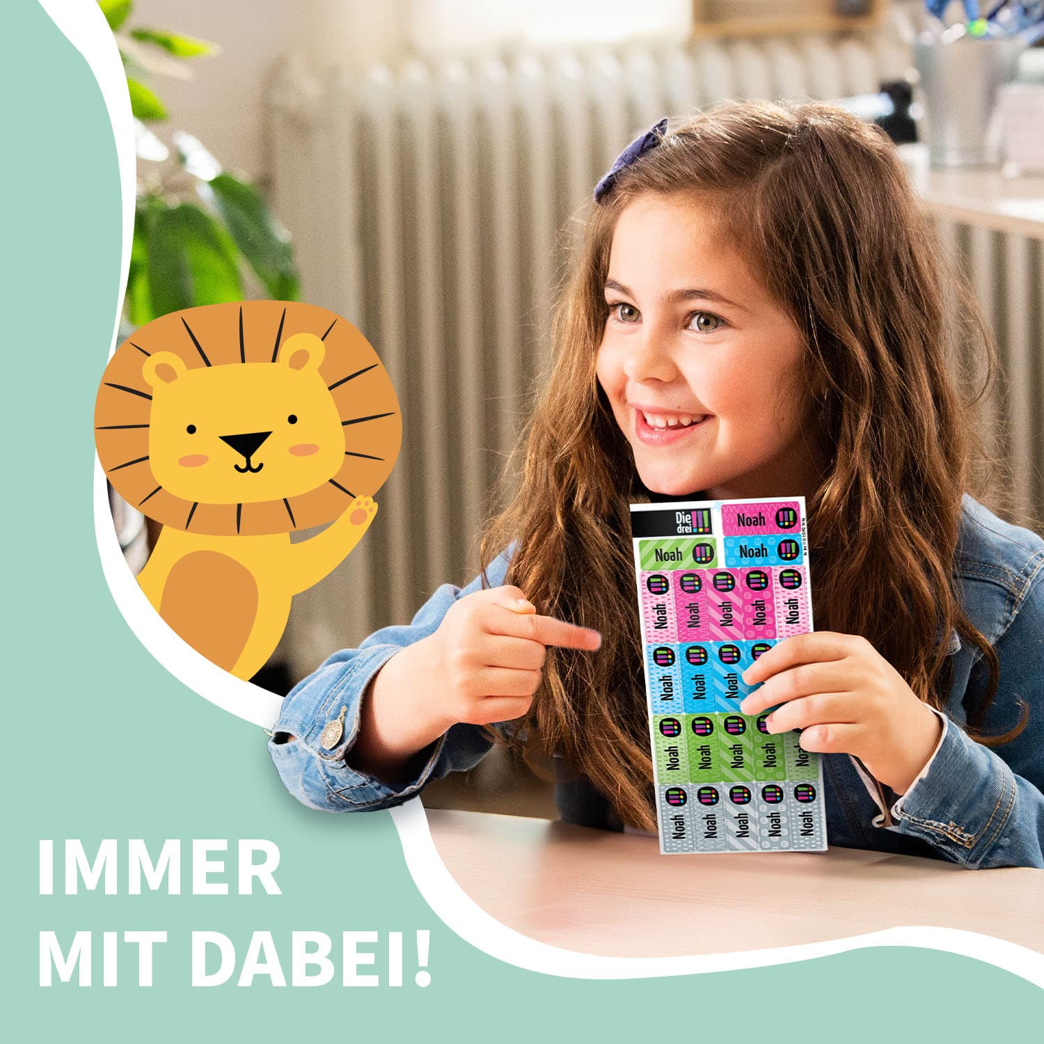 Kleine Namensaufkleber – Die drei !!!