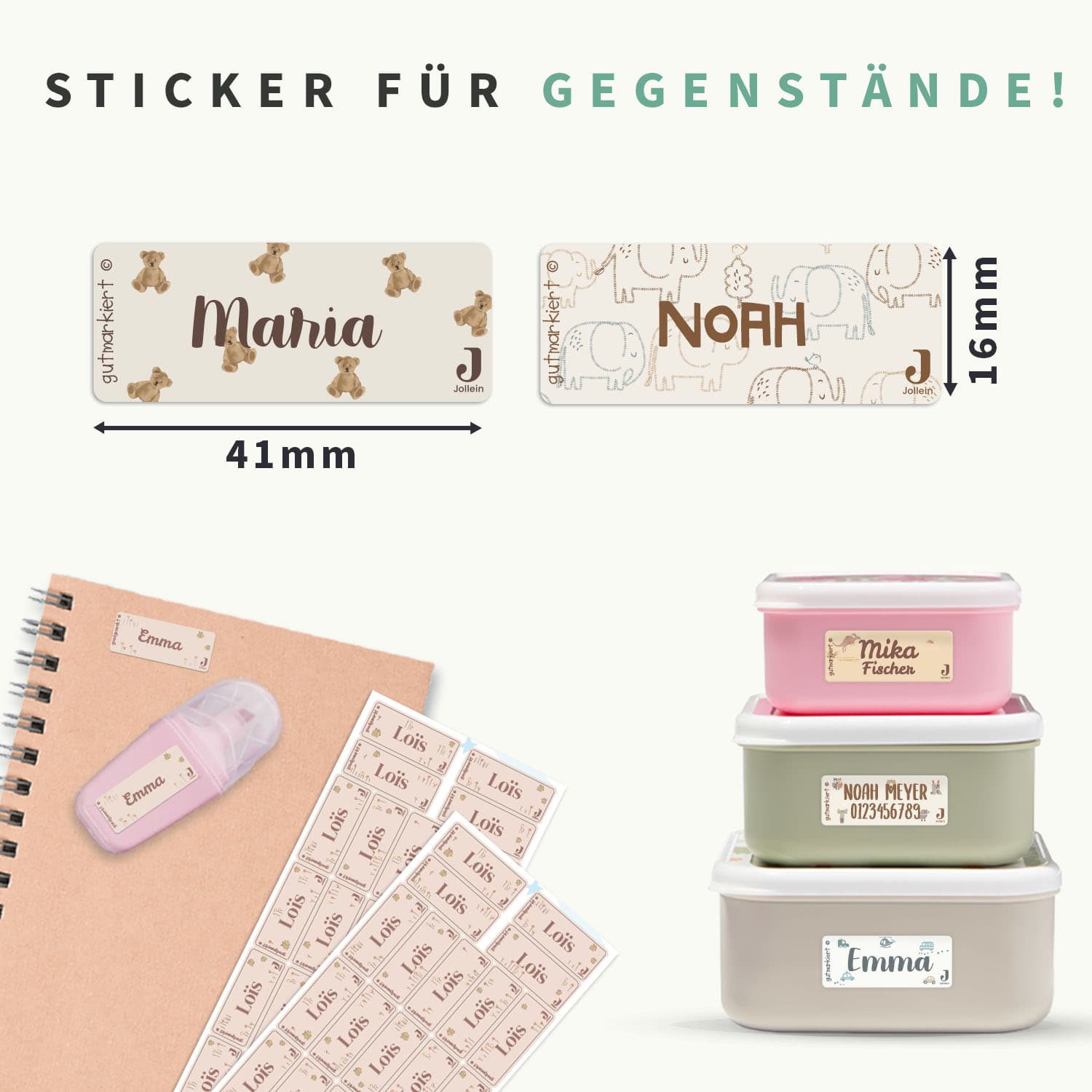 Kleine Namensaufkleber - Jollein