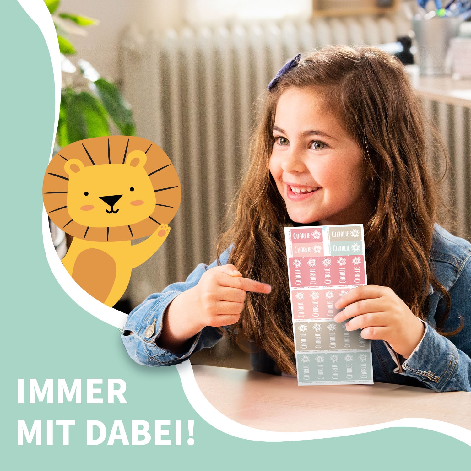 Kleine Namensaufkleber