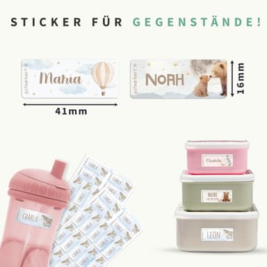 Kleine Aquarell Namensaufkleber