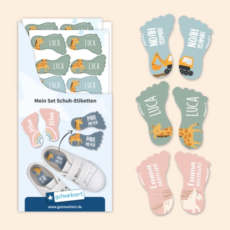 Personalisierte Schuh-Etiketten